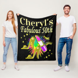 PERSONALISIERT 50 UND FABULOUS DIVA FLEECEDECKE