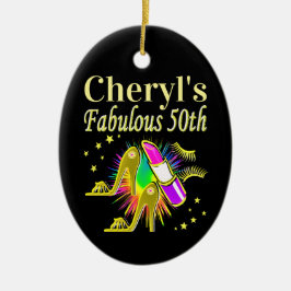 PERSONALISIERT 50 UND FABULOUS DIVA KERAMIK ORNAMENT