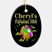 PERSONALISIERT 50 UND FABULOUS DIVA KERAMIK ORNAMENT (Hinten)