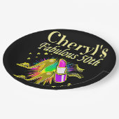 PERSONALISIERT 50 UND FABULOUS DIVA PAPPTELLER (Schrägansicht)