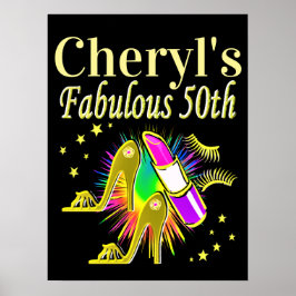 PERSONALISIERT 50 UND FABULOUS DIVA POSTER