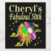 PERSONALISIERT 50 UND FABULOUS DIVA WEINETIKETT (Einzelnes Label)