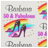 PERSONALISIERT 50 UND FABULOUS FABRIC STOFF (Nahaufnahme)
