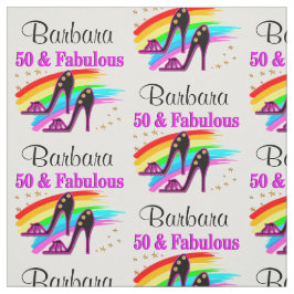PERSONALISIERT 50 UND FABULOUS FABRIC STOFF