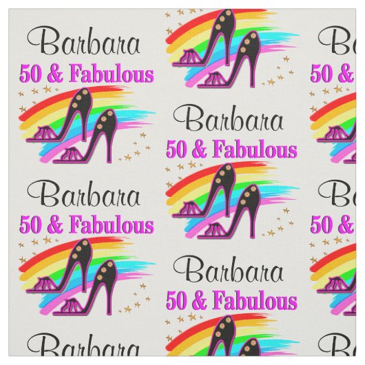 PERSONALISIERT 50 UND FABULOUS FABRIC STOFF (Muster)