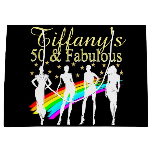 PERSONALISIERT 50 UND FABULOUS PHANTASTISCHE DIVA- GROßE GESCHENKTÜTE (Vorderseite)