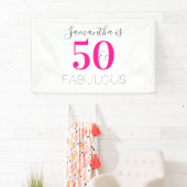 Personalisiert 50 und herrlich heiß rosa Geburtsta Banner (Insitu)