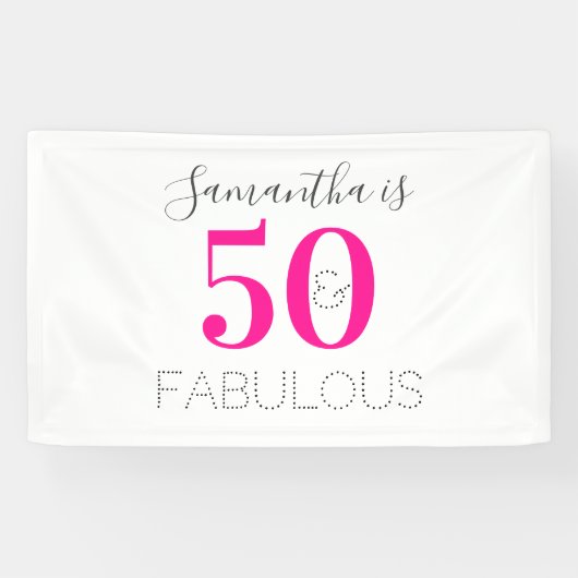 Personalisiert 50 und herrlich heiß rosa Geburtsta Banner (Horizontal)