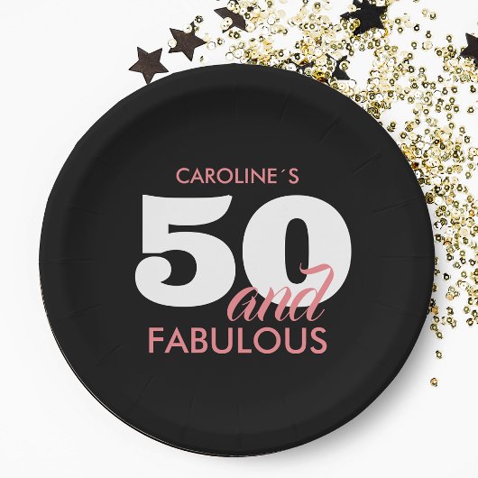 Personalisiert 50 und herrlicher Geburtstag Pappteller