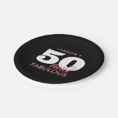 Personalisiert 50 und herrlicher Geburtstag Pappteller (Schrägansicht)