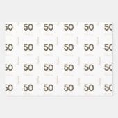 Personalisiert 50 und herrliches Schwarz Weiß  Geschenkpapier Set (Vorderseite 3)