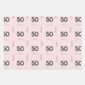 Personalisiert 50 und herrliches Schwarz Weiß  Geschenkpapier Set (Vorderseite 2)