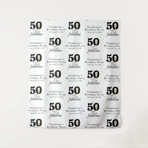 Personalisiert 50 und prächtige Geburtstagsgeschic Wandteppich