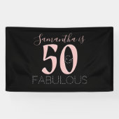 Personalisiert 50 vorzügliche Rose Gold Black Birt Banner (Horizontal)