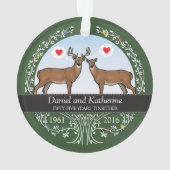 Personalisiert 55. Hochzeitstag, Buck & Doe Ornament (Rückseite)