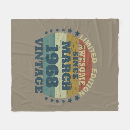 Personalisiert 55 Vintag 55. Geburtstag Fleecedecke (Vorderseite (Horizontal))