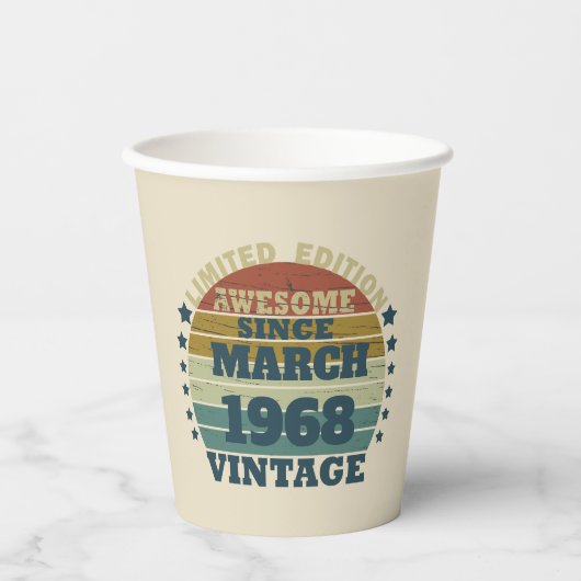 Personalisiert 55 Vintag 55. Geburtstag Pappbecher (Vorderseite)