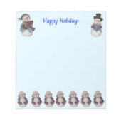 Personalisiert 5,5 x 6" Snowman-Ball Notizblock (Vorderseite)