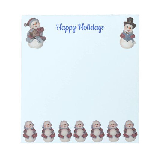 Personalisiert 5,5 x 6" Snowman-Ball Notizblock (Vorderseite)