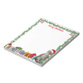 Personalisiert 5,5 x 6 Weihnachtsginger-Katze Notizblock (Rotiert)