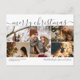 Personalisiert 5 Foto Frohe Weihnachtskarte Postkarte