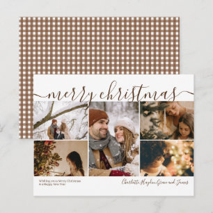 Personalisiert 5 Foto Frohe Weihnachtskarte Postkarte