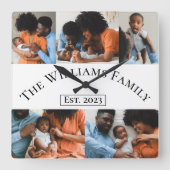 PERSONALISIERT 5 FOTO QUADRATISCHE WANDUHR (Vorderseite)