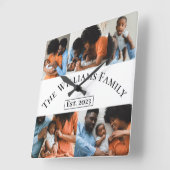 PERSONALISIERT 5 FOTO QUADRATISCHE WANDUHR (Winkel)