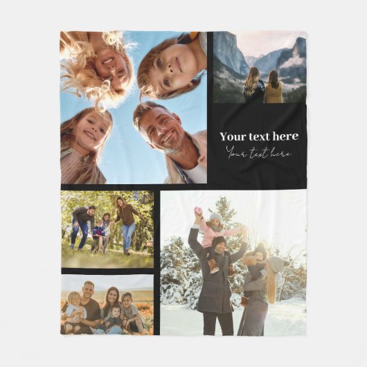 Personalisiert 5 FotoCollage Fleecedecke (Vorderseite)