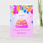 Personalisiert! 5. Geburtstagskarte Karte (Vorderseite)