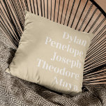 Personalisiert 5 Name Familie Kissen<br><div class="desc">Suchen Sie eine schöne Möglichkeit, Ihre Familie nah behalten? Unser Personalisiertes Keepake Kissen ist der ideale Weg genau das zu tun! Dieses stilvolle und gemütliche Kissen mit den Namen von Ihnen und Ihrer Familie - ob es Ihr Ehemann, Ihre Ehefrau, Ihre Kinder oder sogar Ihre Haustiere sind - ist auf...</div>