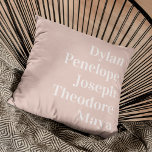 Personalisiert 5 Name Familie Kissen<br><div class="desc">Suchen Sie eine schöne Möglichkeit, Ihre Familie nah behalten? Unser Personalisiertes Keepake Kissen ist der ideale Weg genau das zu tun! Dieses stilvolle und gemütliche Kissen mit den Namen von Ihnen und Ihrer Familie - ob es Ihr Ehemann, Ihre Ehefrau, Ihre Kinder oder sogar Ihre Haustiere sind - ist auf...</div>