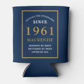 Personalisiert 60. Geburtstag 1961 Elegant Blue Go Dosenkühler (Vorderseite)
