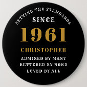 Personalisiert 60. Geburtstag 1961 Elegantes Schwa Button (Vorderseite)