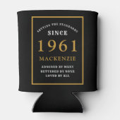 Personalisiert 60. Geburtstag 1961 Elegantes Schwa Dosenkühler (Rückseite)