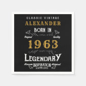 Personalisiert 60. Geburtstag 1963 Name Legendär h Serviette (Vorderseite)