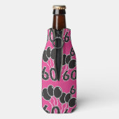 Personalisiert 60. Geburtstag PINK Flasche Cooler Flaschenkühler (Flasche Rückseite)