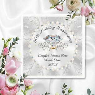 Personalisiert, 60. Hochzeitstag Napkins Serviette
