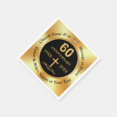 Personalisiert, 60. Kirchenjubiläum oder Hochzeit, Serviette (Ecke)