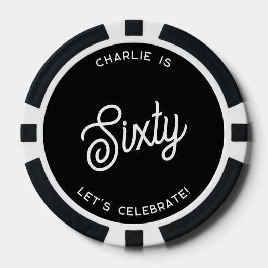 Personalisiert 60 Sechzigste Geburtstag Pokerchips (Vorderseite)