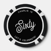 Personalisiert 60 Sechzigste Geburtstag Pokerchips (Rückseite)