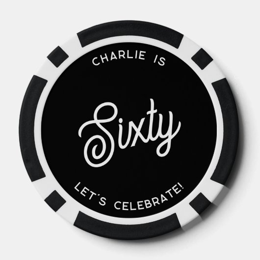 Personalisiert 60 Sechzigste Geburtstag Pokerchips (Rückseite)