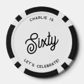 Personalisiert 60 Sechzigste Geburtstag Pokerchips (Rückseite)