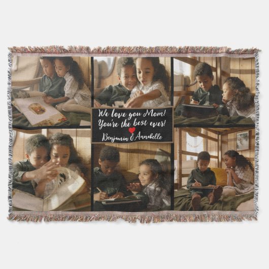 Personalisiert 6 Foto Collage Throw Blanket Decke (Vorderseite)