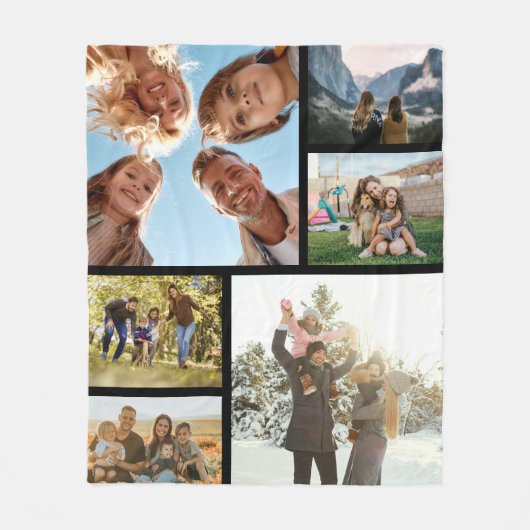 Personalisiert 6 FotoCollage Fleecedecke (Vorderseite)