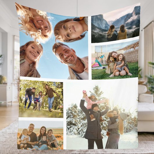 Personalisiert 6 FotoCollage Fleecedecke
