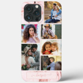 Personalisiert 6 Fotomaterial auf rosa Marmor Case-Mate iPhone Hülle (Rückseite)