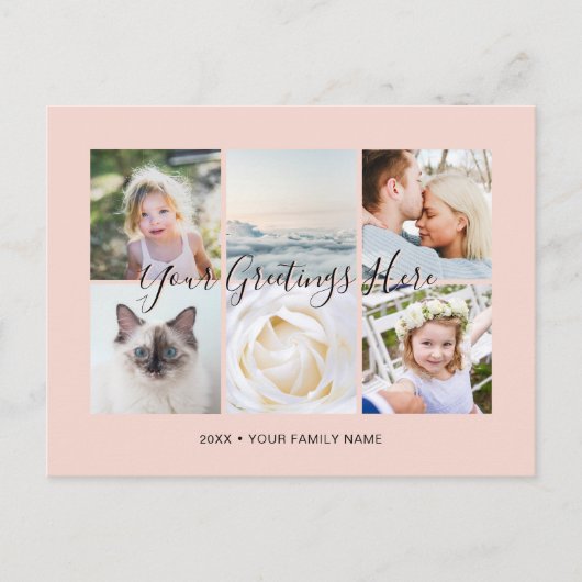 Personalisiert 6 Fotos Universell Gruß Postkarte (Vorderseite)