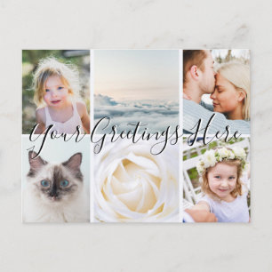 Personalisiert 6 Fotos Universelle Grüße Postkarte