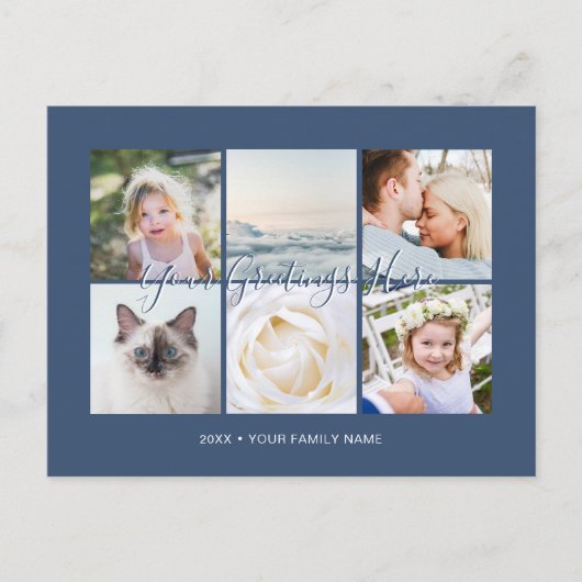 Personalisiert 6 Fotos Universelle Grüße Postkarte (Vorderseite)